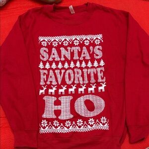 Red Christmas Sweater with White Print